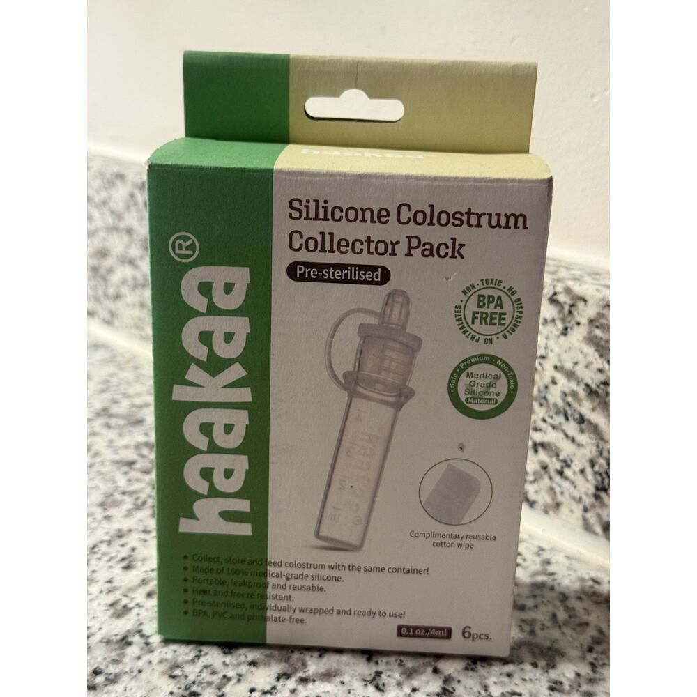 Haakaa Colostrum Collector Kit (5 Tubes) Cloth Wipe & Storage Case READ